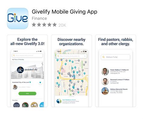 Givelify Mobile Giving App .